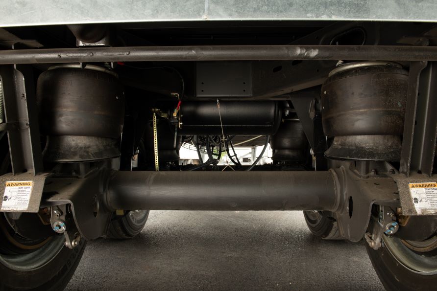 Undercarriage of a premier trailer and air suspension